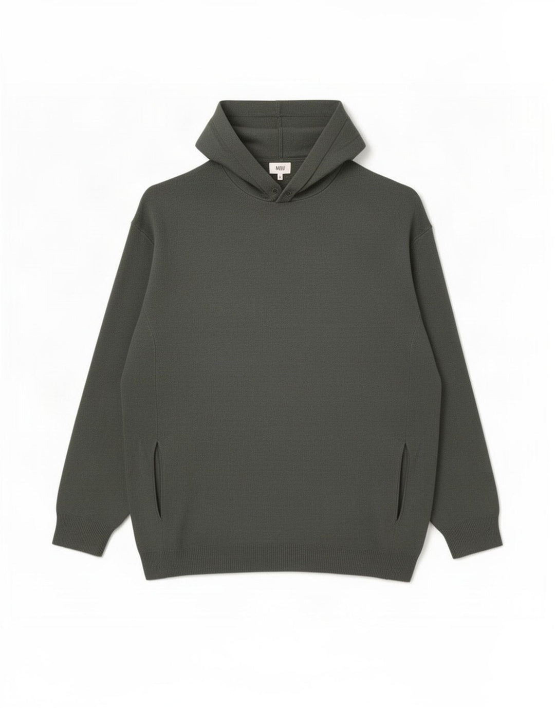 Zara Herren-Pullover mit Kapuze, groß, graue Viskose