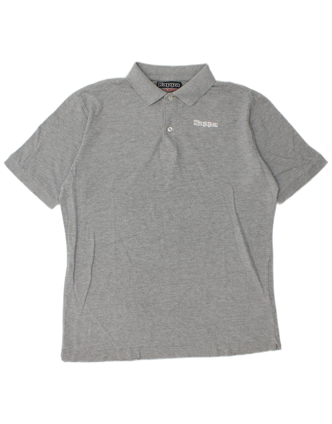 Kappa Herren-Poloshirt, groß, grau gefleckte Baumwolle