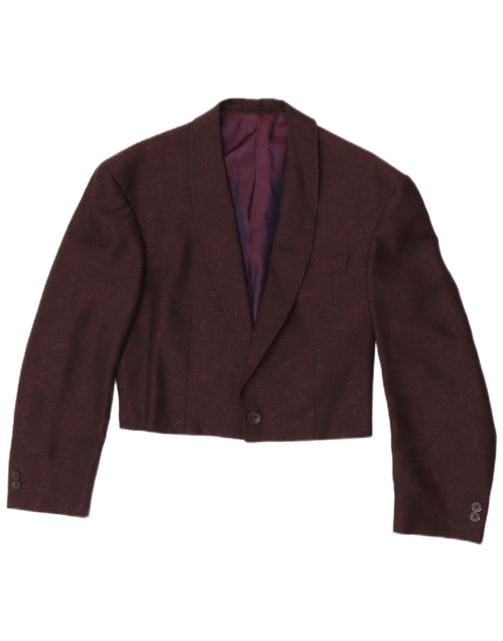 Wilvorst Herren Crop 1 Button Blazer Jacke UK 34 XS Lila Viskose