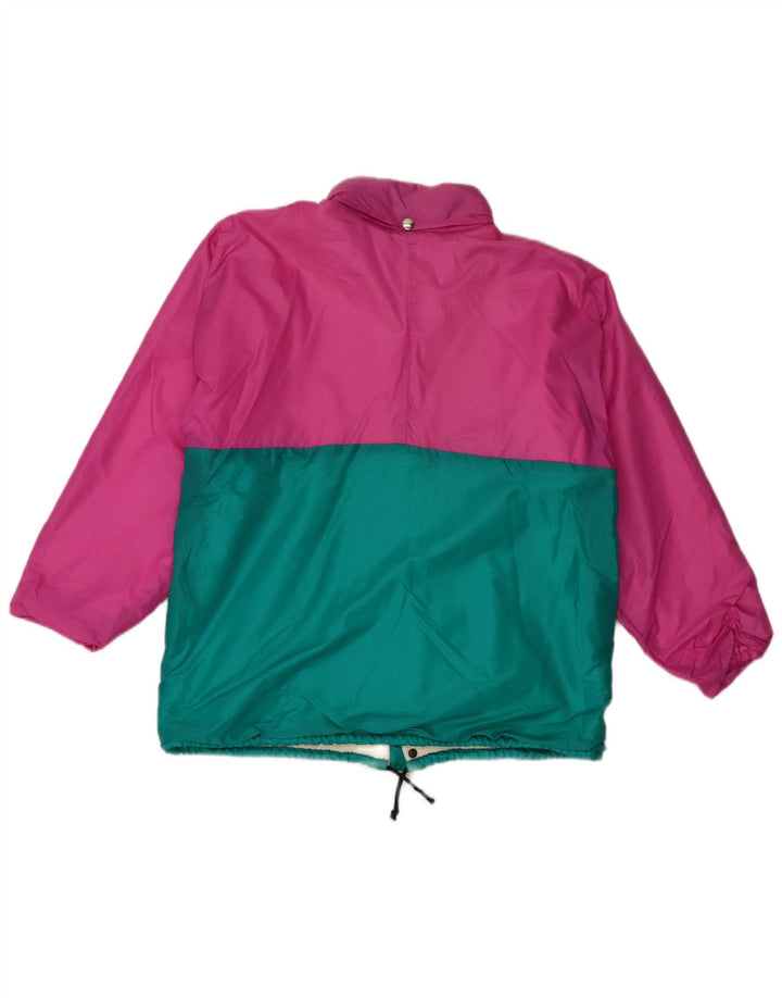 Vintage Herren Regenjacke UK 38 Mittelrosa Colourblock Polyester