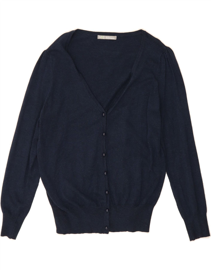 MARKS & SPENCER Womens Cardigan Sweater UK 8 Small Navy Blue Vintage Marks & Spencer and Second-Hand Marks & Spencer from Messina Hembry 