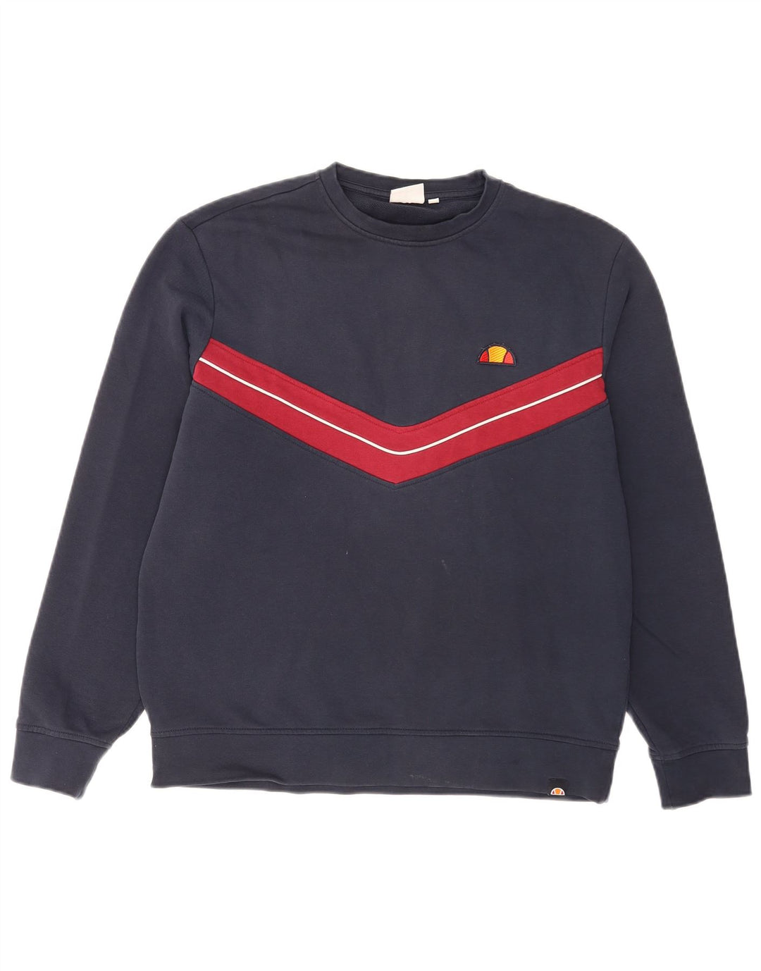 Ellesse Herren-Sweatshirt-Pullover, mittlere marineblaue Colourblock-Baumwolle