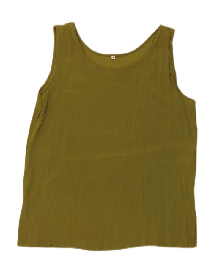 Vintage Damen Weste Top UK 14 Mittelgrünes Acetat