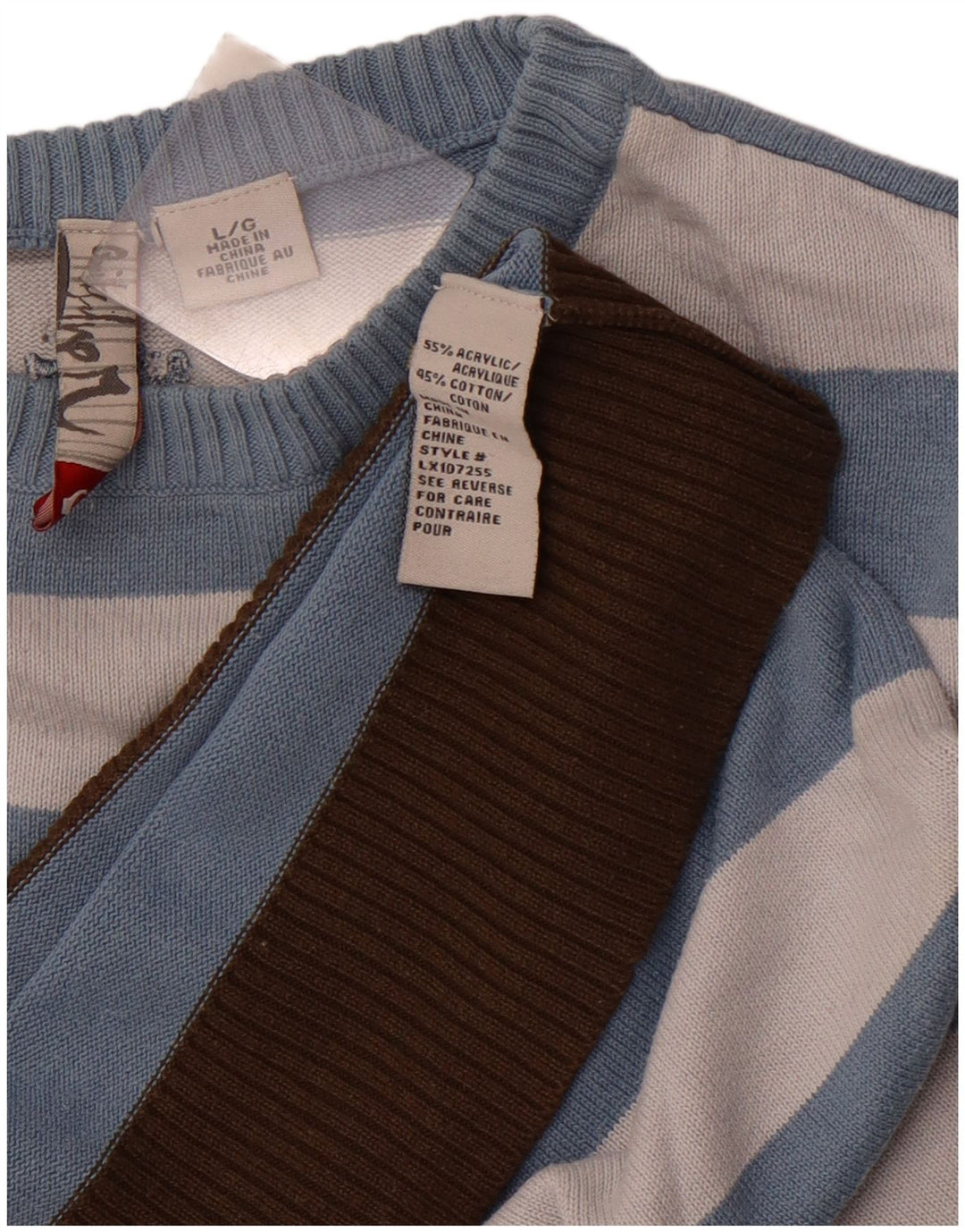 QUIKSILVER Herren-Pullover mit Rundhalsausschnitt, groß, blau gestreift, Acryl