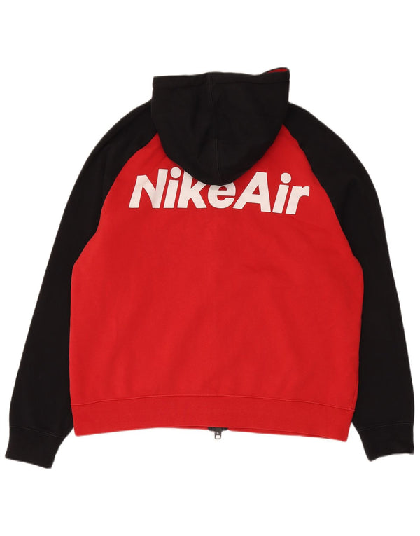Adidas Mens Nike Air Graphic Zip Hoodie Sweater Large Red Colourblock