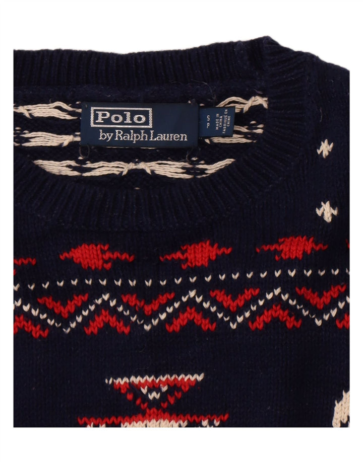 Polo Ralph Lauren Herren-Pullover mit Rundhalsausschnitt, kleiner marineblauer Totenkopf