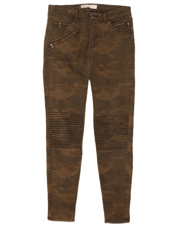 Zara Damen Skinny Jeans EU 36 XS W26 L28 Khaki Camouflage