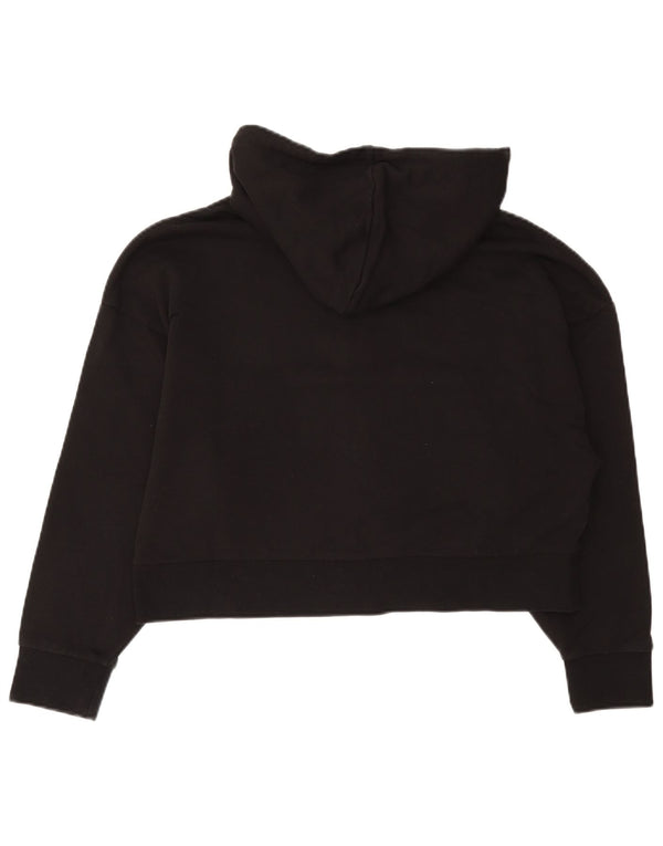 Puma Damen Crop Zip Hoodie Pullover UK 16 Large Schwarz