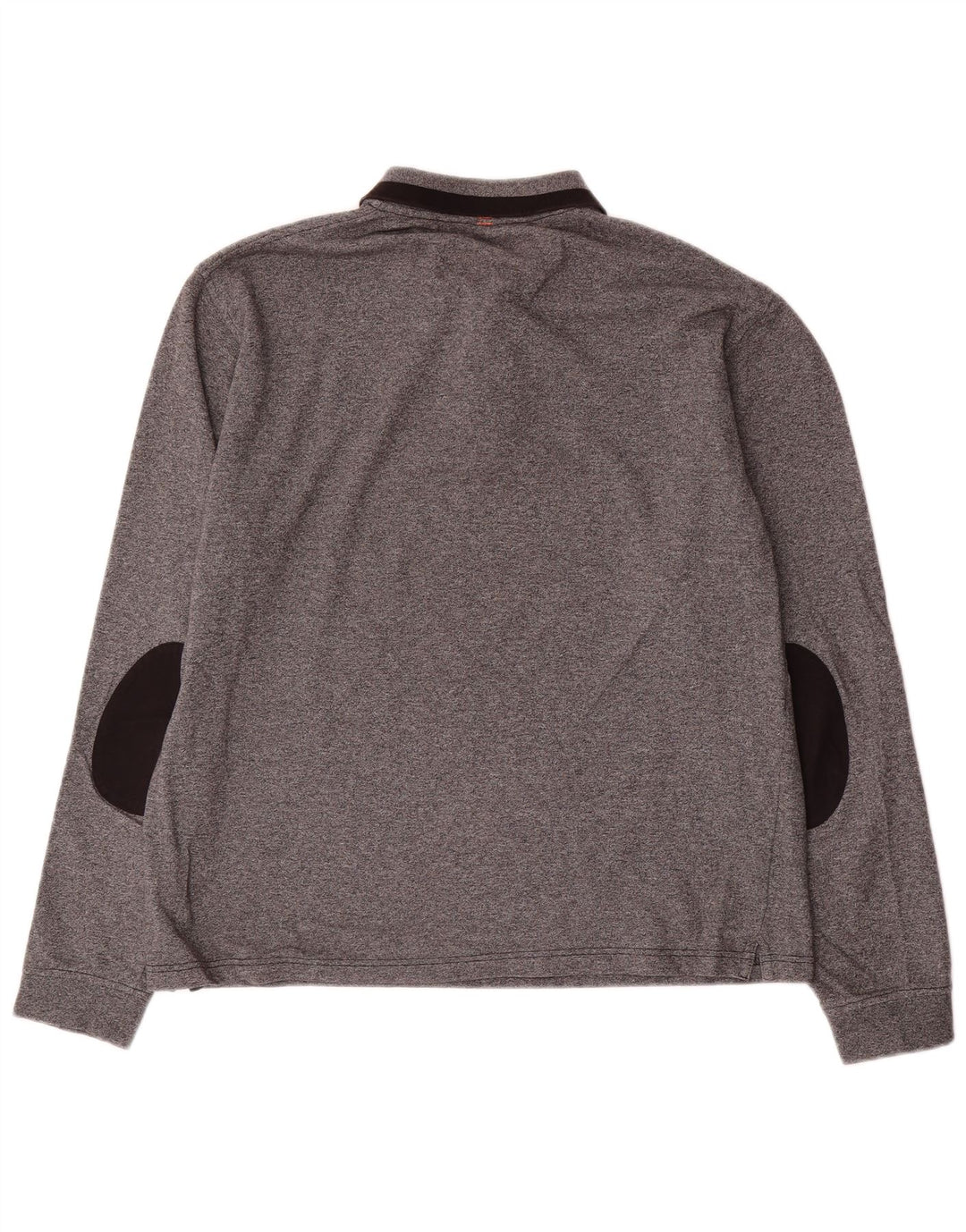 Sun68 Herren-Langarm-Poloshirt XL aus grauer Baumwolle