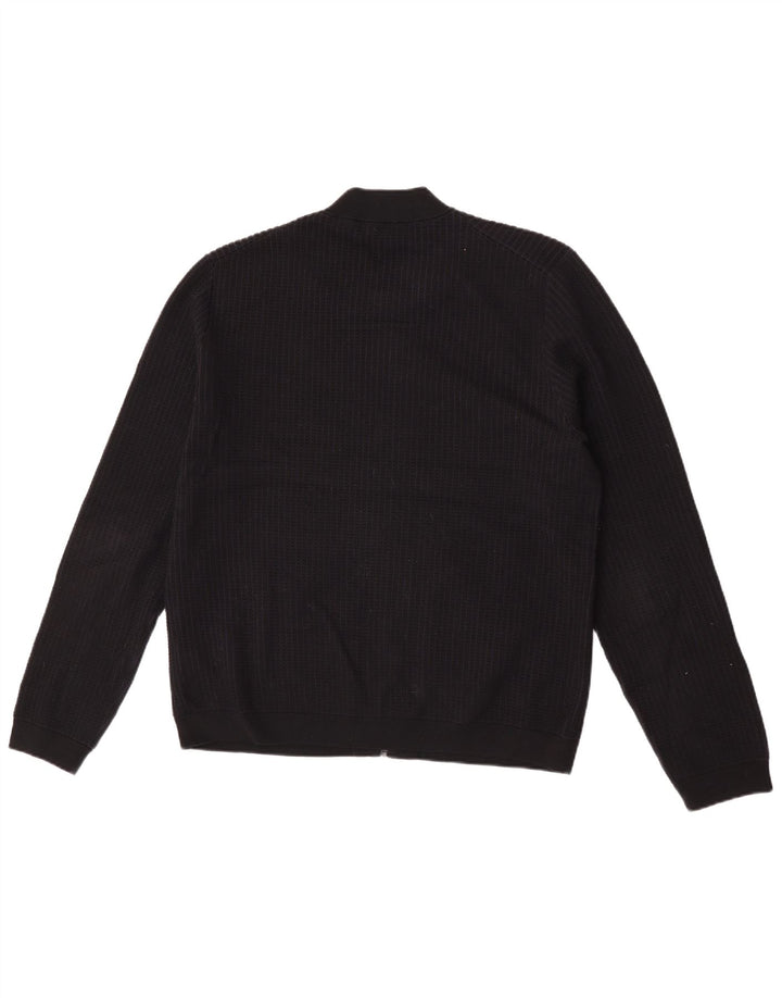 Cos Herren-Strickjacke, groß, aus schwarzer Baumwolle