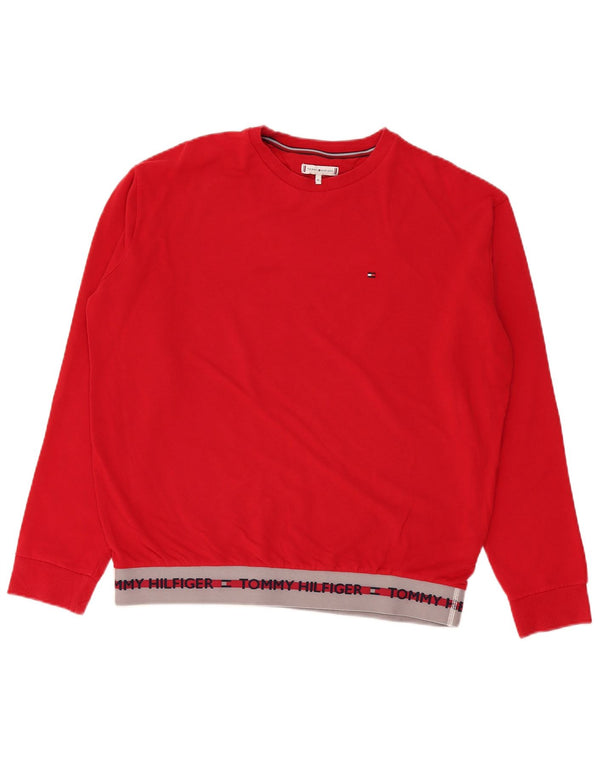 Tommy Hilfiger Herren-Sweatshirt mit Grafik, XL, rot, Colourblock-Baumwolle