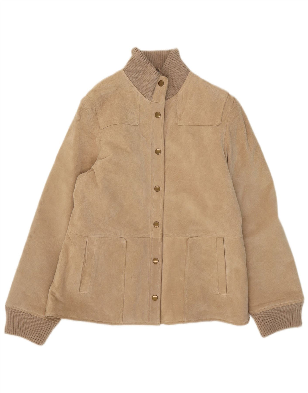 Castro Damen Wildleder Bomberjacke UK 14 Großes beiges Leder