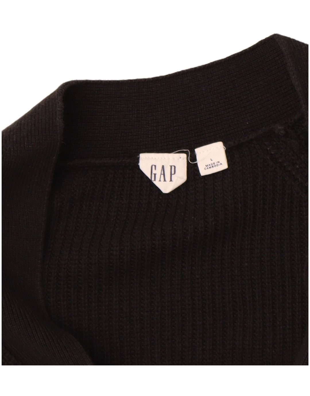 Gap Damen-Cardigan-Pullover UK 16 Große schwarze Baumwolle