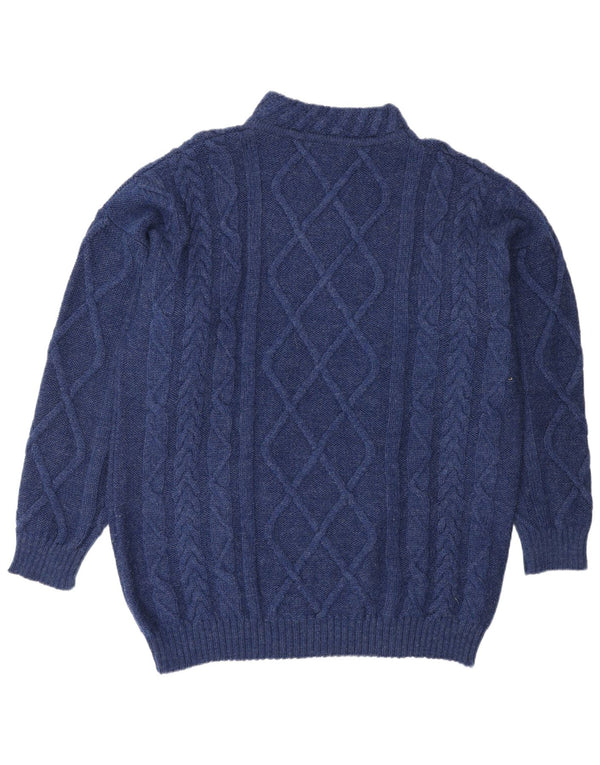PETER HAHN Rollkragenpullover für Damen, UK 18, XL, Marineblau mit Blumenmuster