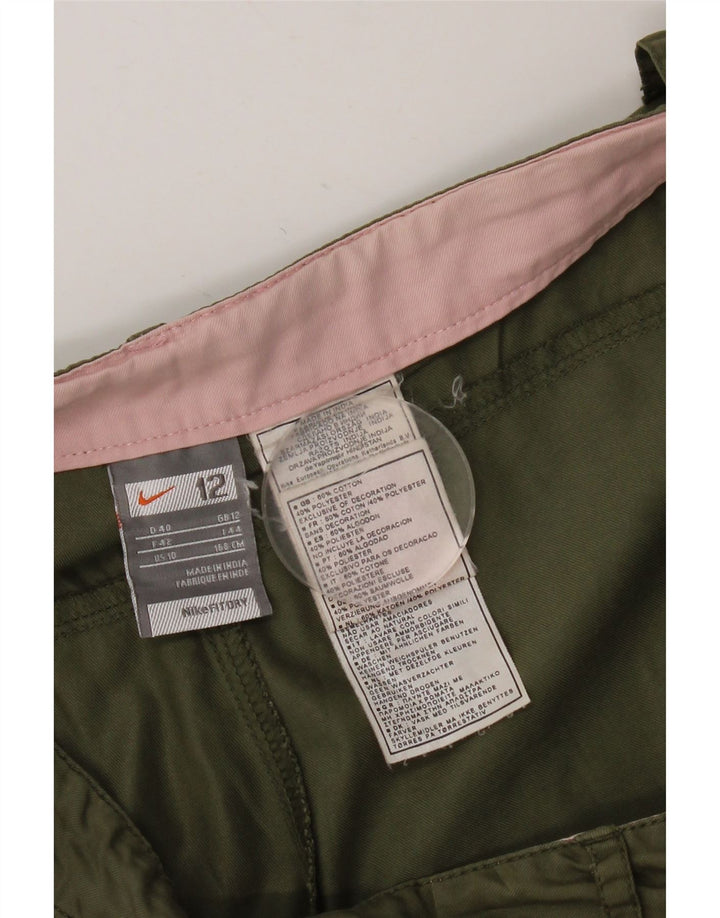 Nike Damen Chinoshorts UK 12 Medium W32 Khaki Baumwolle