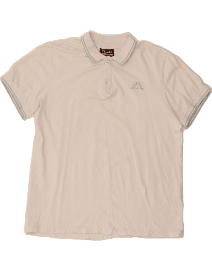 KAPPA Mens Polo Shirt XL White Cotton Vintage Kappa and Second-Hand Kappa from Messina Hembry 