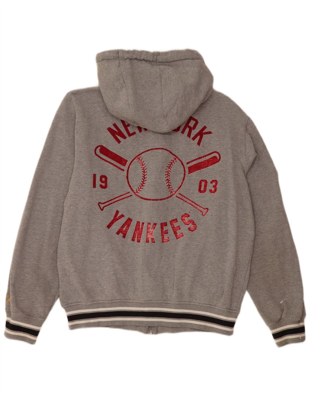 MAJESTIC Damen New York Yankees Kapuzenpullover mit Reißverschluss, UK 14, Mittelgrau