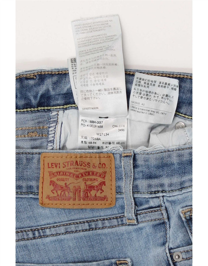Levi's Damen 712 Slim Jeans W27 L34 Blaue Baumwolle