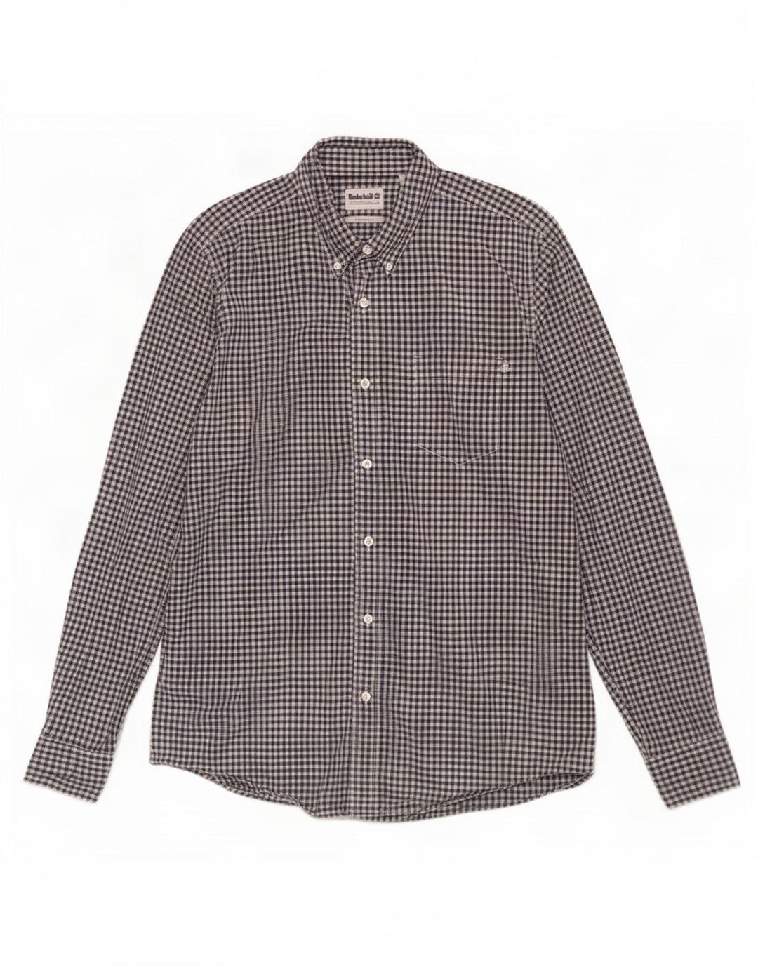 Timberland Herren-Hemd mit normaler Passform, mittelschwarz, Gingham-Baumwolle