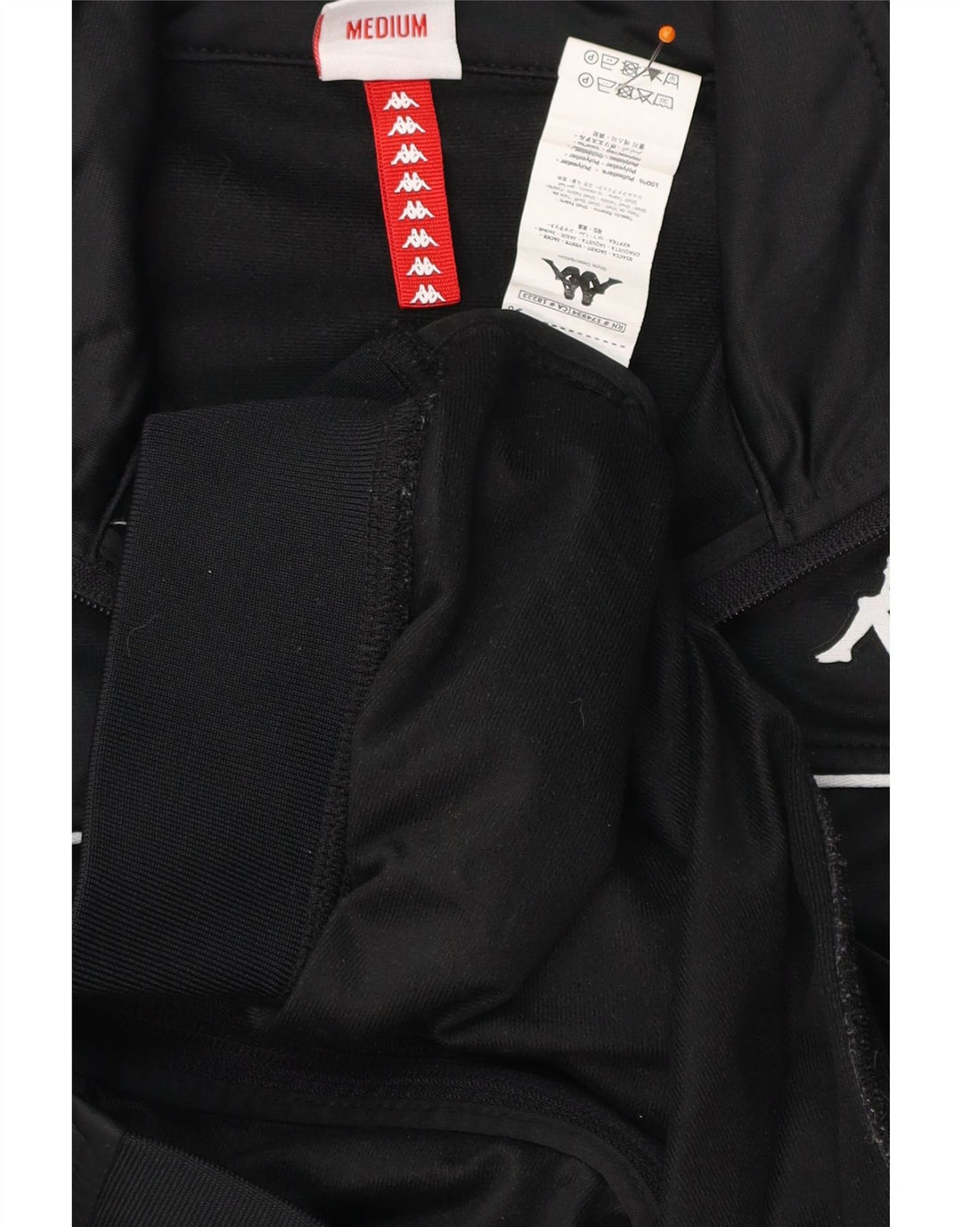 KAPPA Damen-Trainingsanzugoberteil mit Grafik, UK 14, Mittelschwarz, Farbblock