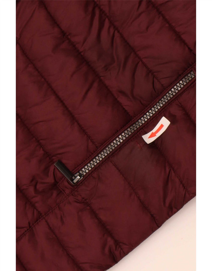Fynch Hatton Herren Casual Fit gepolsterte Jacke UK 38 Medium Burgund Nylon