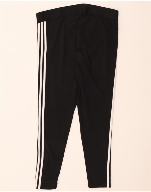 Adidas Damen Leggings UK 20/22 XL Schwarz Baumwolle