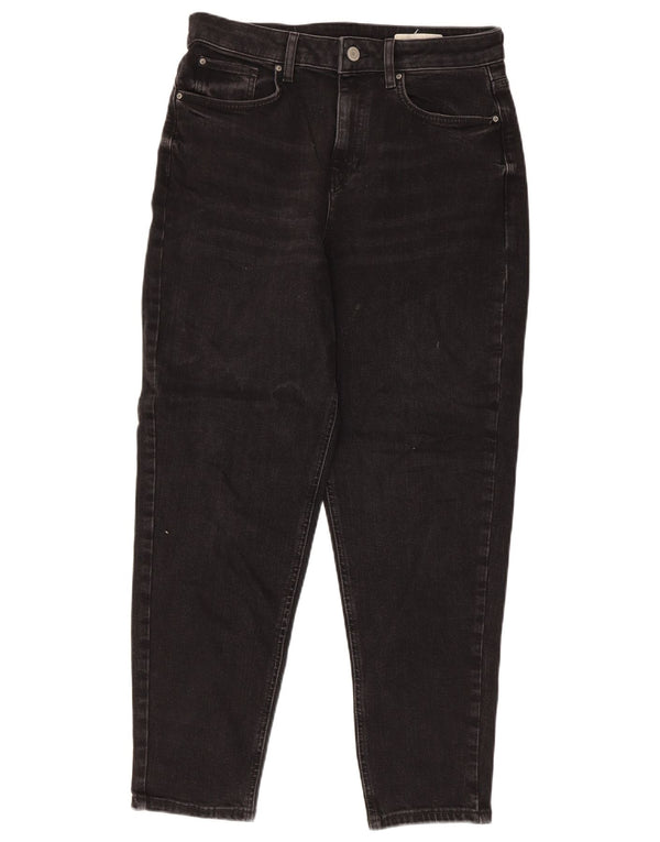 Marks & Spencer Damen Mom Tapered Jeans UK 12 Medium W30 L27 Schwarz