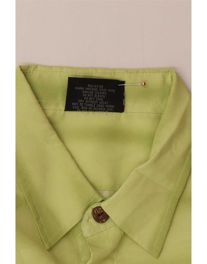 Lowes Herren-Grafik-Kurzarmhemd, groß, grün, hawaiianisches Polyester