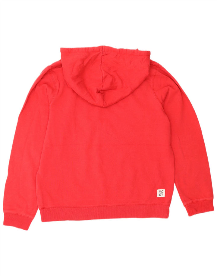 ROXY Womens Graphic Hoodie Pullover UK 14 Mittelrote Baumwolle