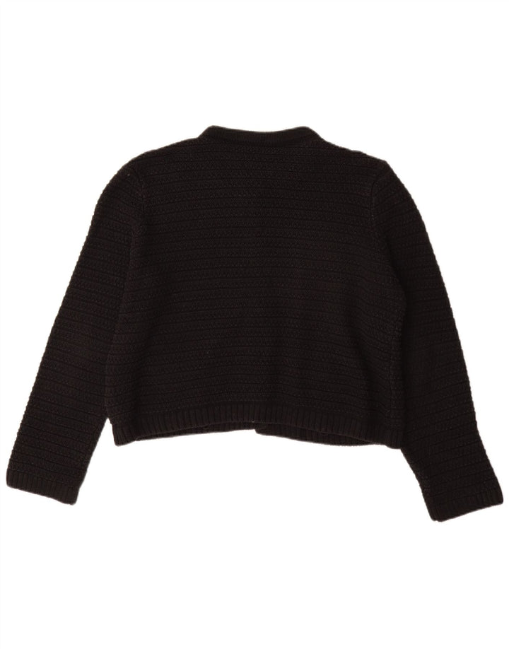 Marks & Spencer Damen-Cardigan-Pullover UK 14 Mittelschwarze Baumwolle