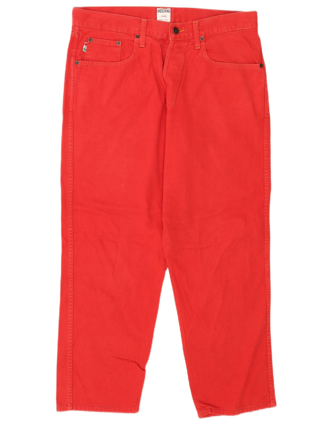 Moschino Herren Tapered Jeans W36 L28 Rote Baumwolle