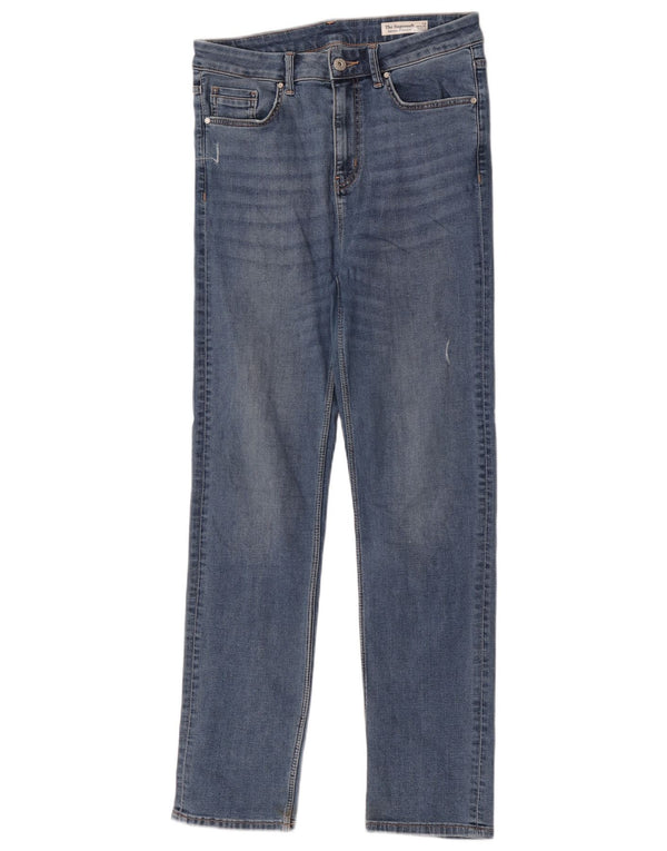 Marks & Spencer Damen The Sienna Straight Jeans UK 12 Medium W30 L30 Blau