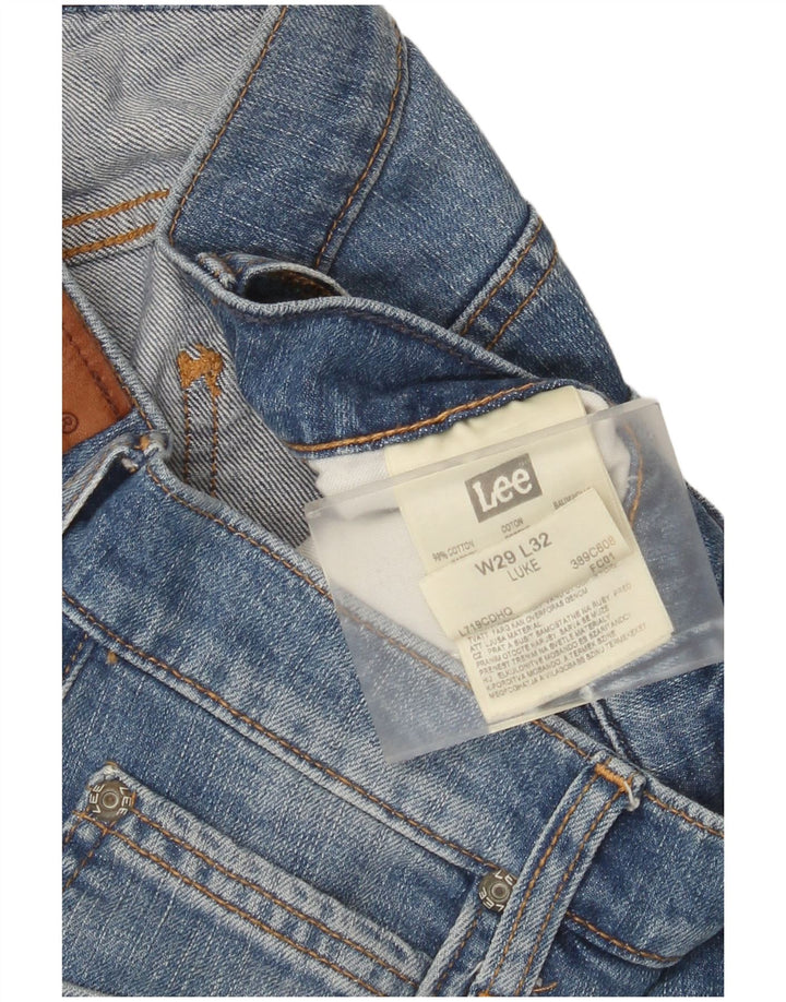 Lee Damen Luke Distressed Slim Jeans W29 L32 Blaue Baumwolle