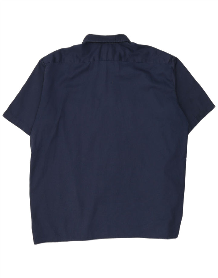DICKIES Mens Short Sleeve Shirt 3XL Navy Blue Polyester