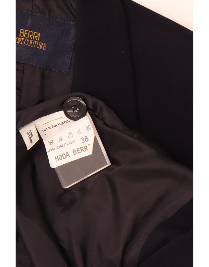 BERRI Womens Longline 1 Button Blazer Jacket EU 38 Medium Navy Blue