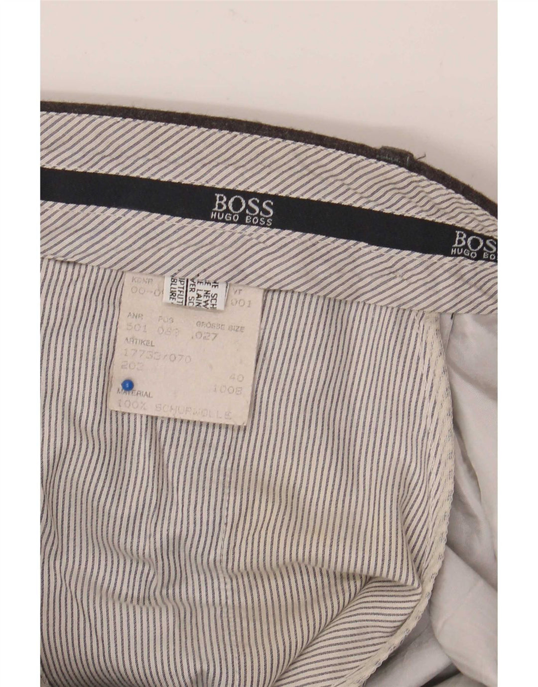 Hugo Boss Herren-Anzughose mit Pegged-Anzug, W36, L30, graue Schurwolle