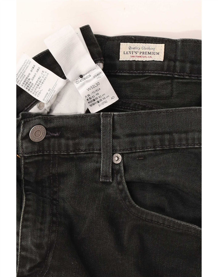 Levi's Herren 511 Slim Jeans W32 L30 schwarze Baumwolle