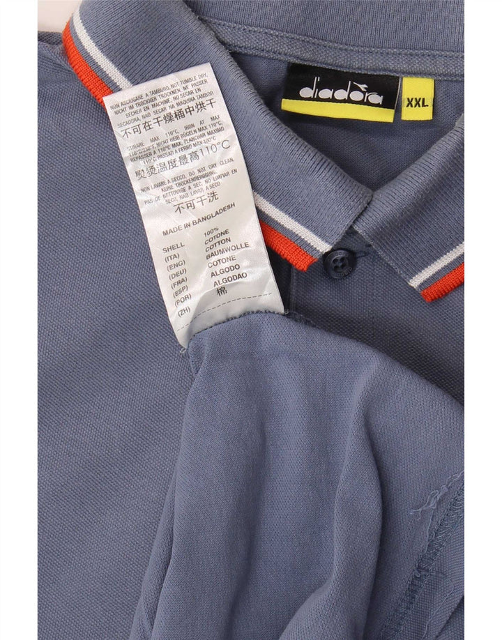 Diadora Herren Poloshirt 2XL Blau Baumwolle