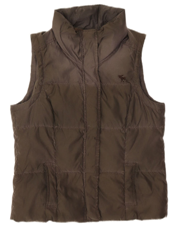 Abercrombie & Fitch Damen Wattierte Weste UK 14 Large Khaki Polyester