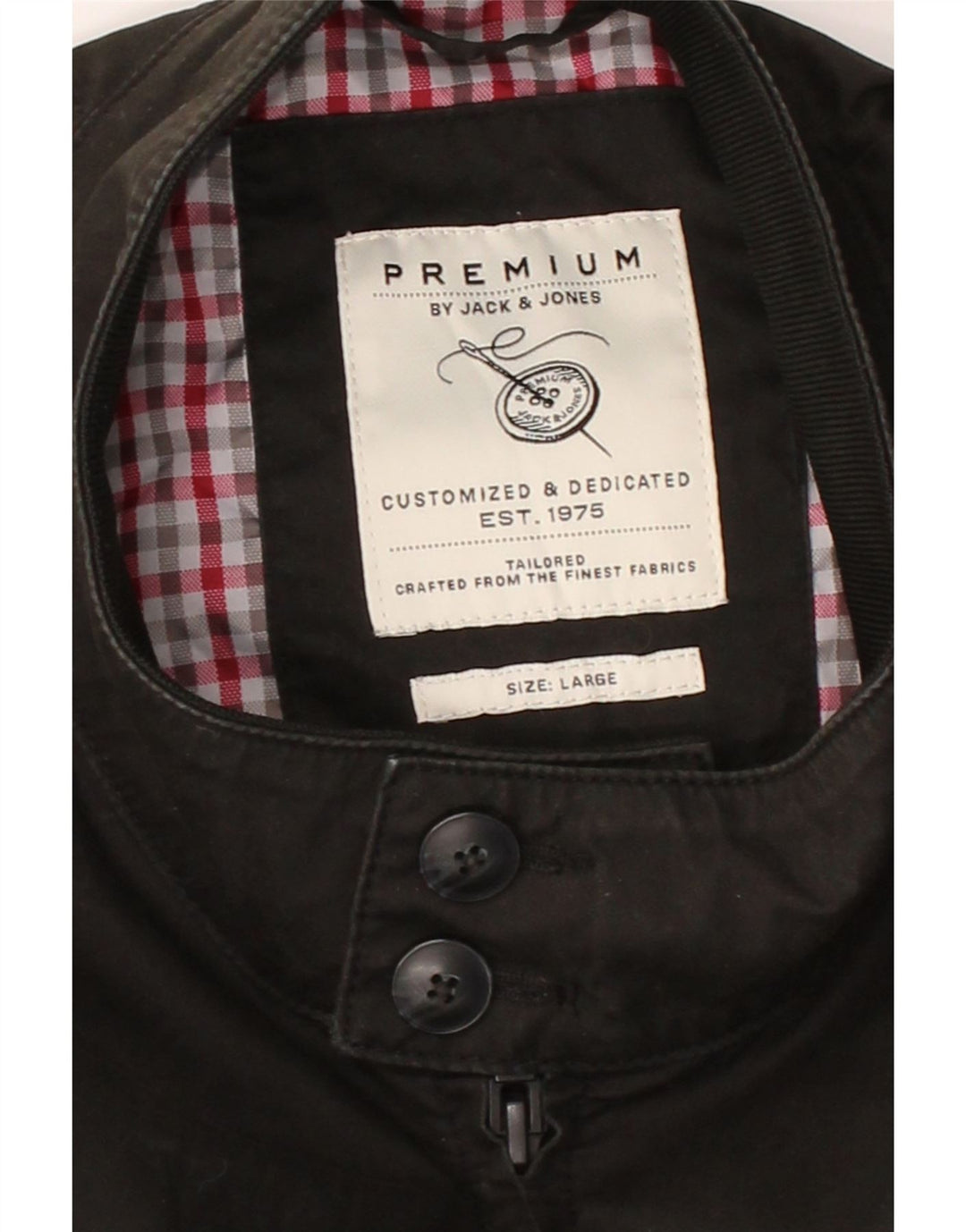 JACK & JONES Mens Bomber Jacket UK 40 Large Black Cotton Vintage Jack & Jones and Second-Hand Jack & Jones from Messina Hembry 