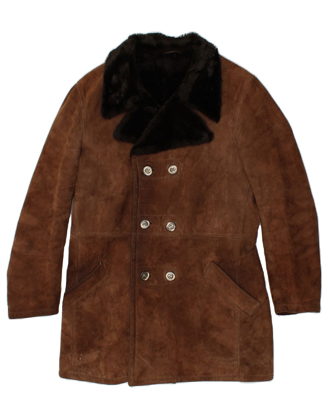 VINTAGE Damen Lammfellmantel IT 52 2XL Braun