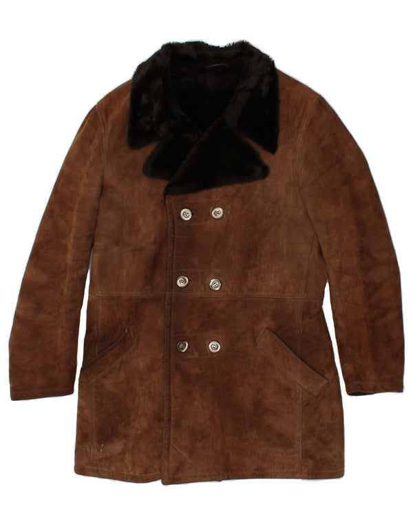 VINTAGE Damen Lammfellmantel IT 52 2XL Braun