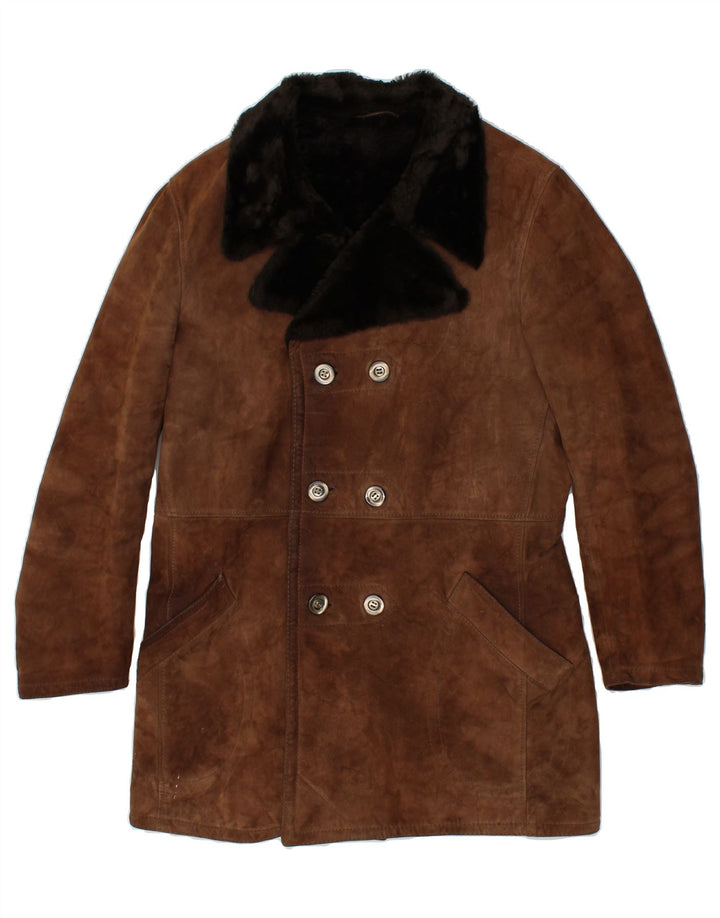 VINTAGE Damen Lammfellmantel IT 52 2XL Braun