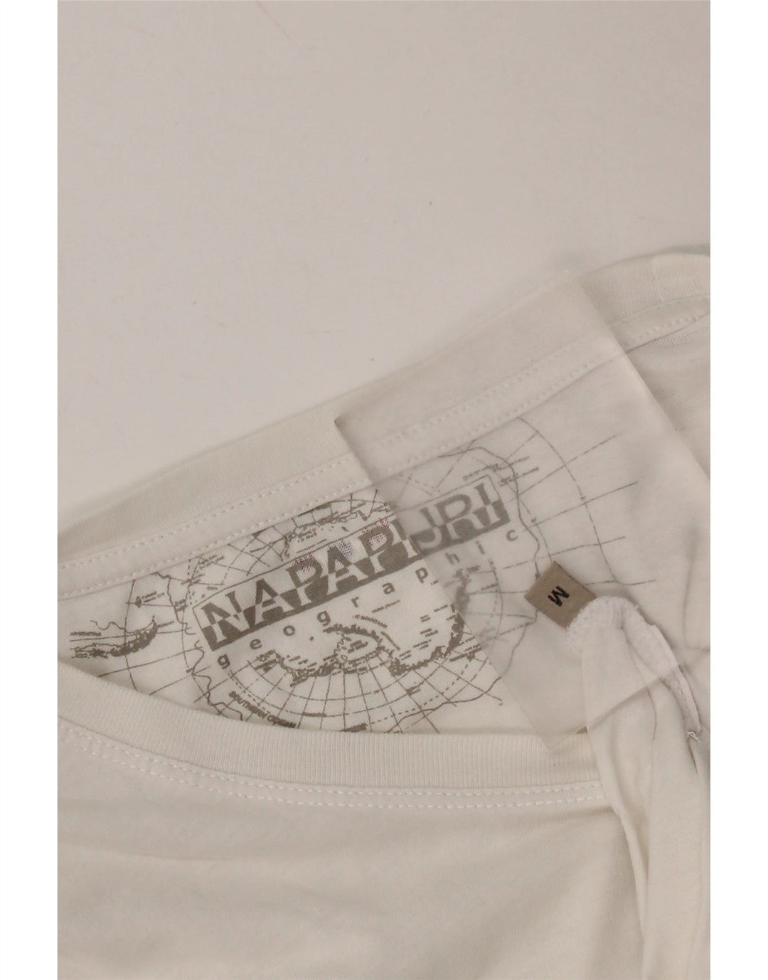 NAPAPIJRI Damen Geographic Graphic T-Shirt Top UK 14 Medium Weiß