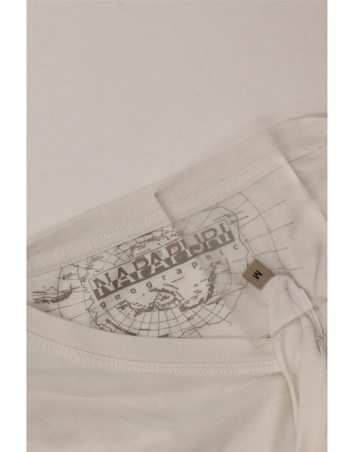 NAPAPIJRI Damen Geographic Graphic T-Shirt Top UK 14 Medium Weiß