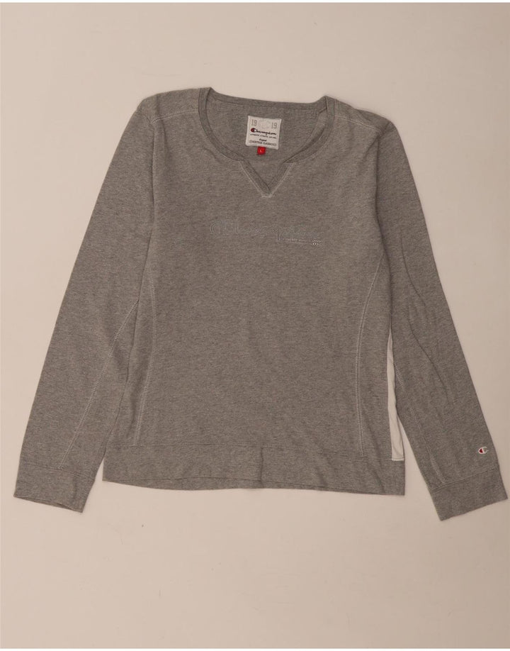 Champion Damen Heritage Classics Graphic Top Langarm UK 14 Large Grau