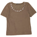 JAQUES VERT Damen Häkelblusenoberteil UK 14 Medium Khaki Viskose