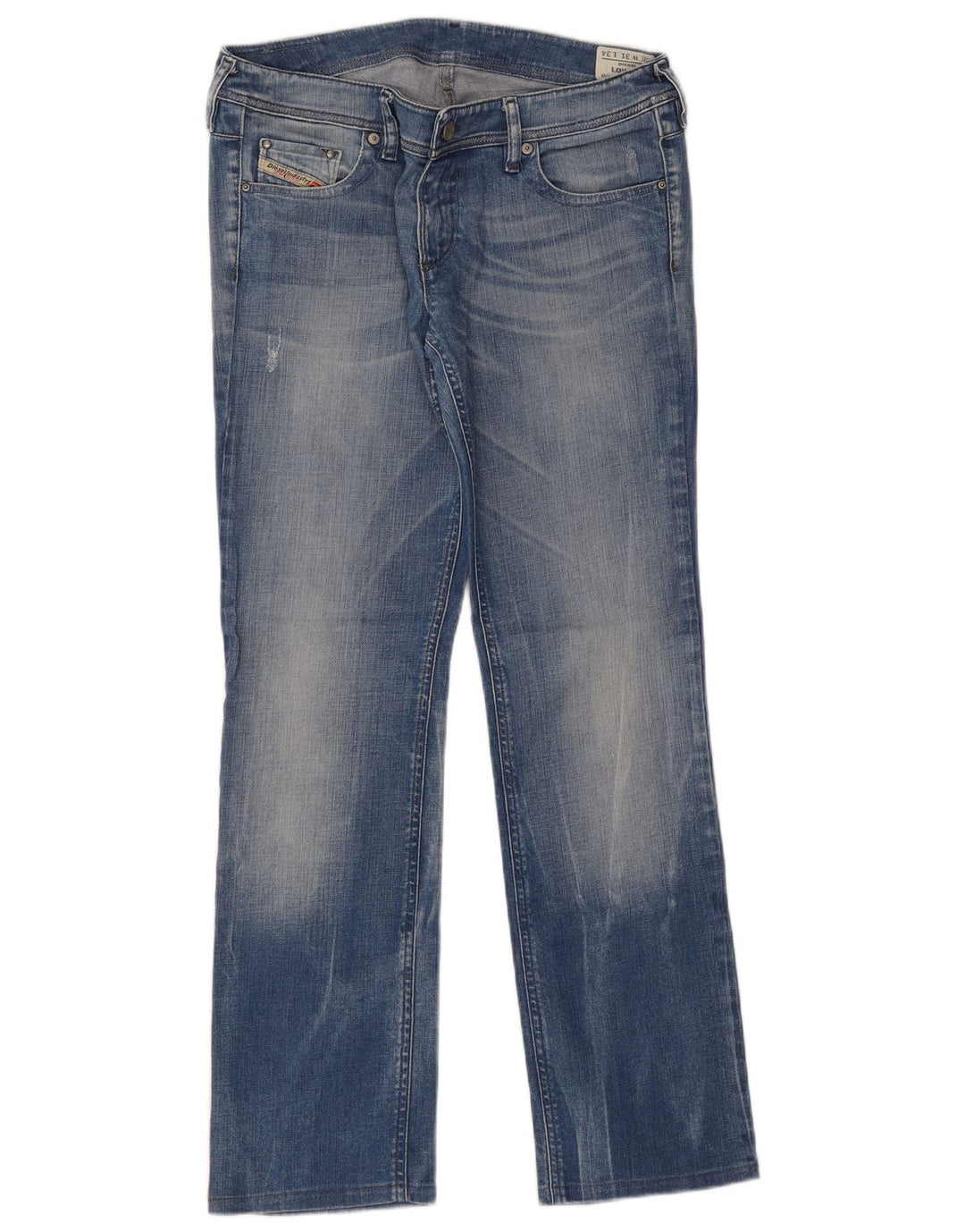Diesel Damen Lowky Straight Jeans W31 L29 Blaue Baumwolle