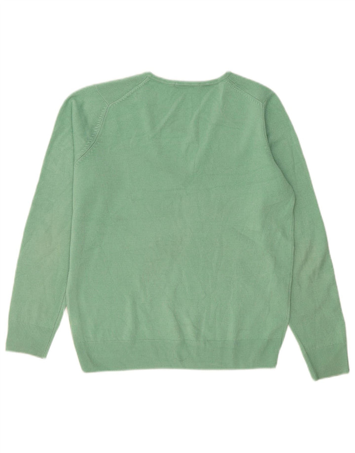 Marks & Spencer Damen-Pullover mit V-Ausschnitt, UK 12, Mittelgrün, Acryl