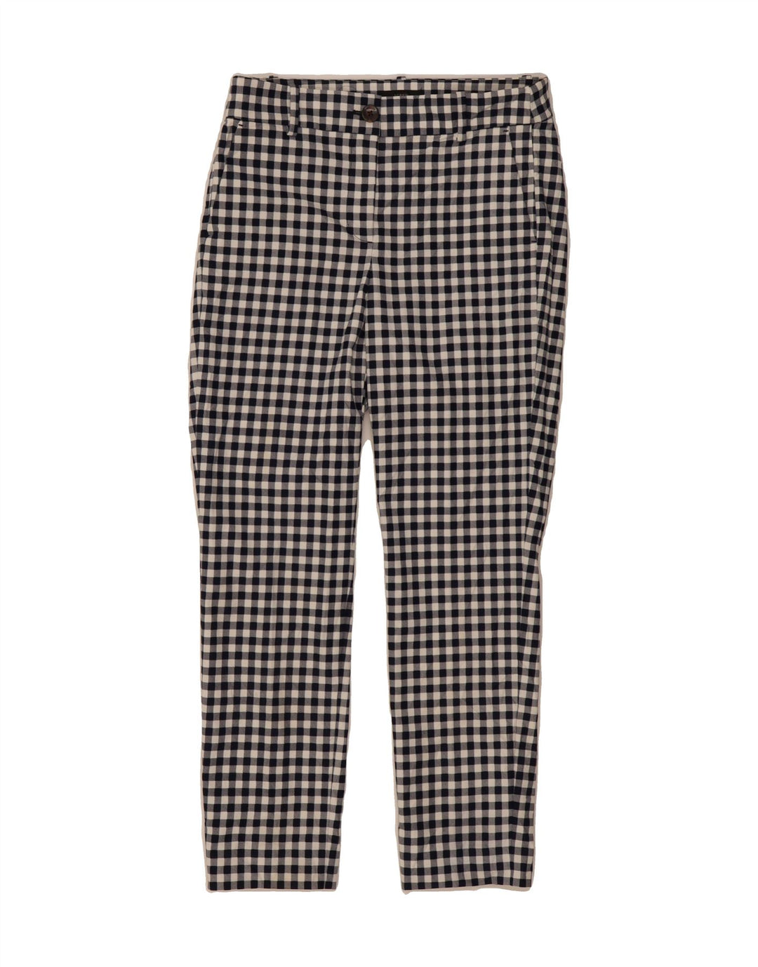 J. CREW Womens Crop Chino Trousers US 6 Medium W30 L26 Navy Blue Gingham Vintage J. Crew and Second-Hand J. Crew from Messina Hembry 